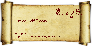 Murai Áron névjegykártya